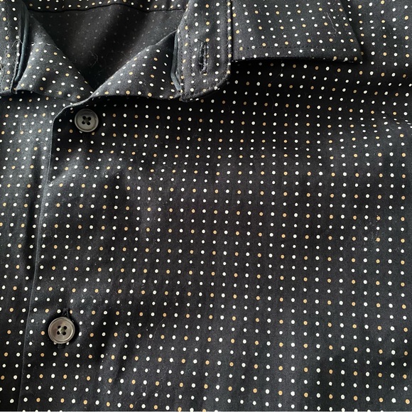 Banana Republic Slim Dress Shirt in Black with Dot Pattern - Picture 5 of 6